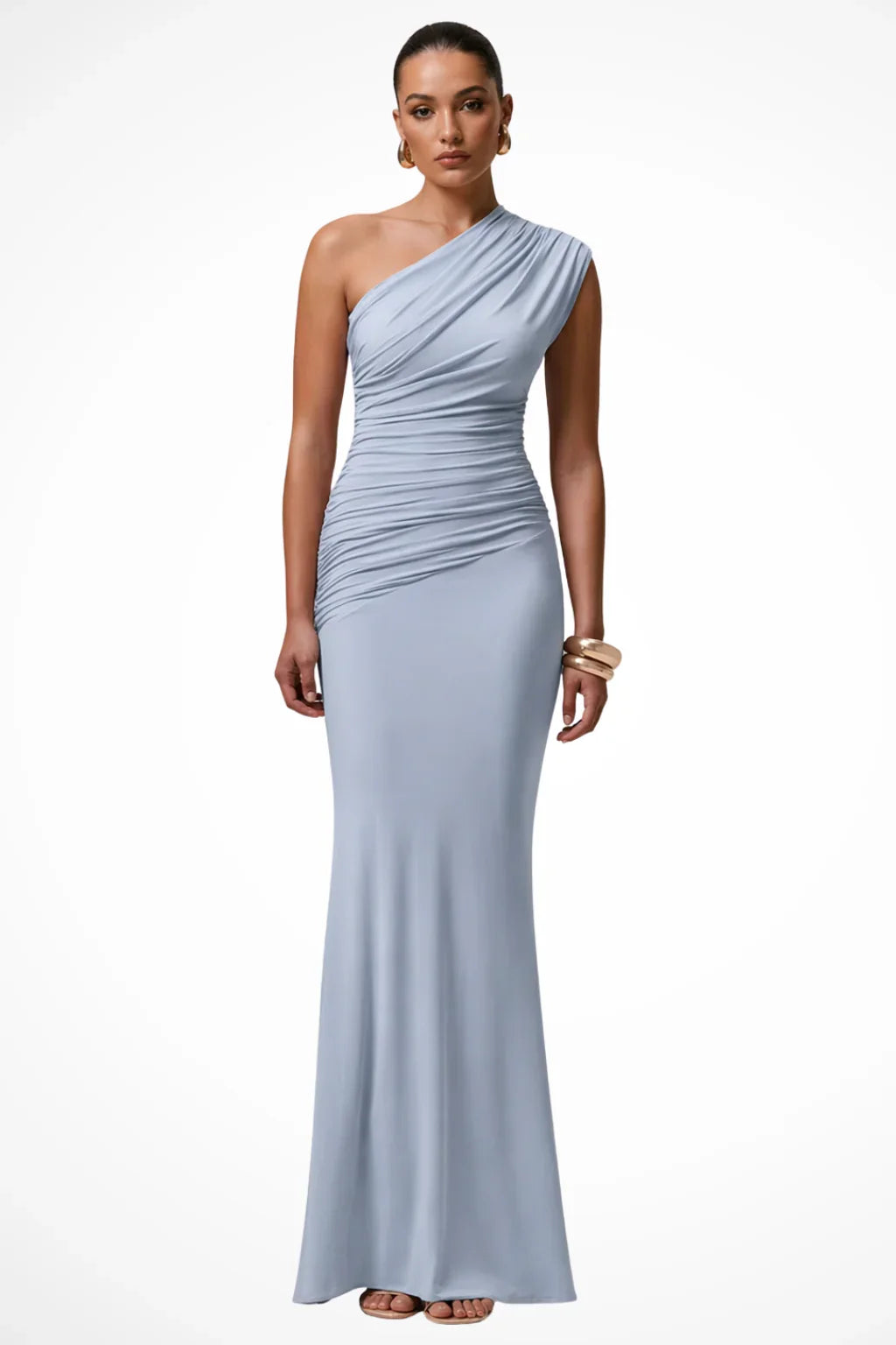 Cerys | One Shoulder Ruched Formal Evening Maxi Dress