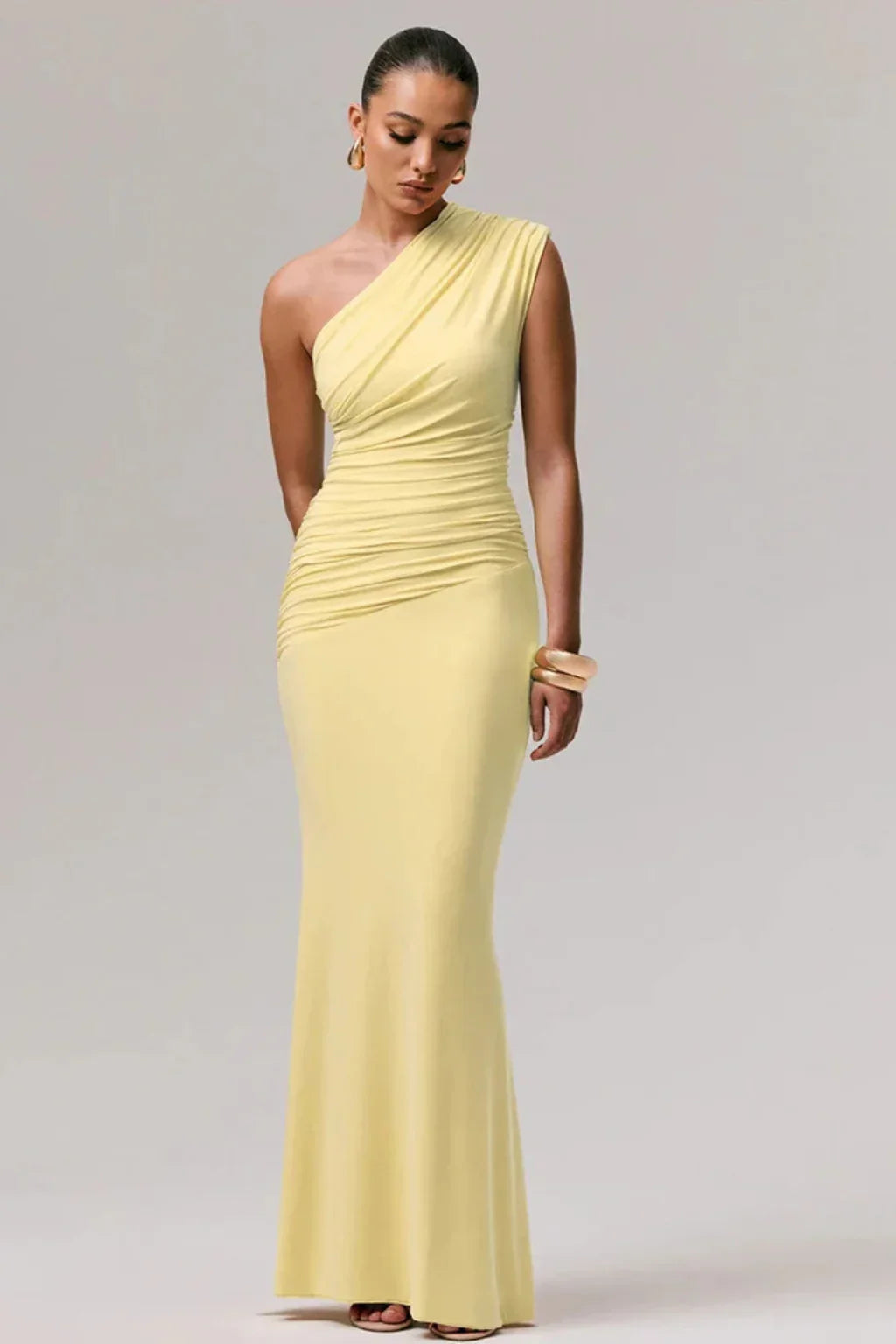 Cerys | One Shoulder Ruched Formal Evening Maxi Dress