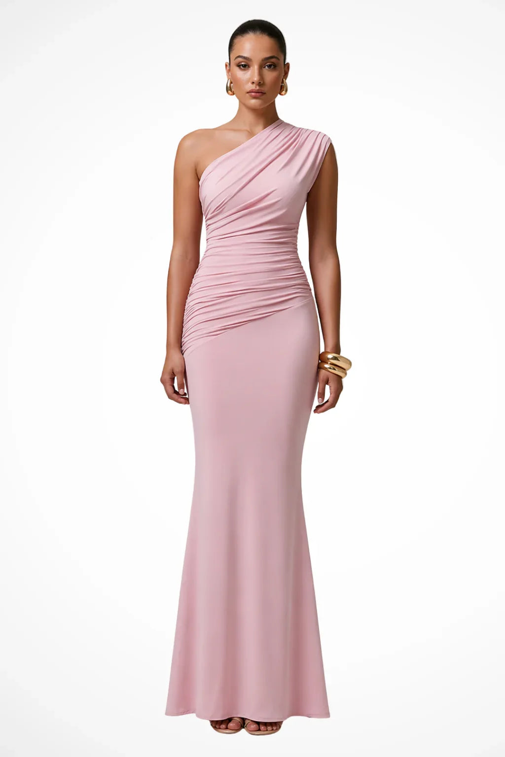 Cerys | One Shoulder Ruched Formal Evening Maxi Dress