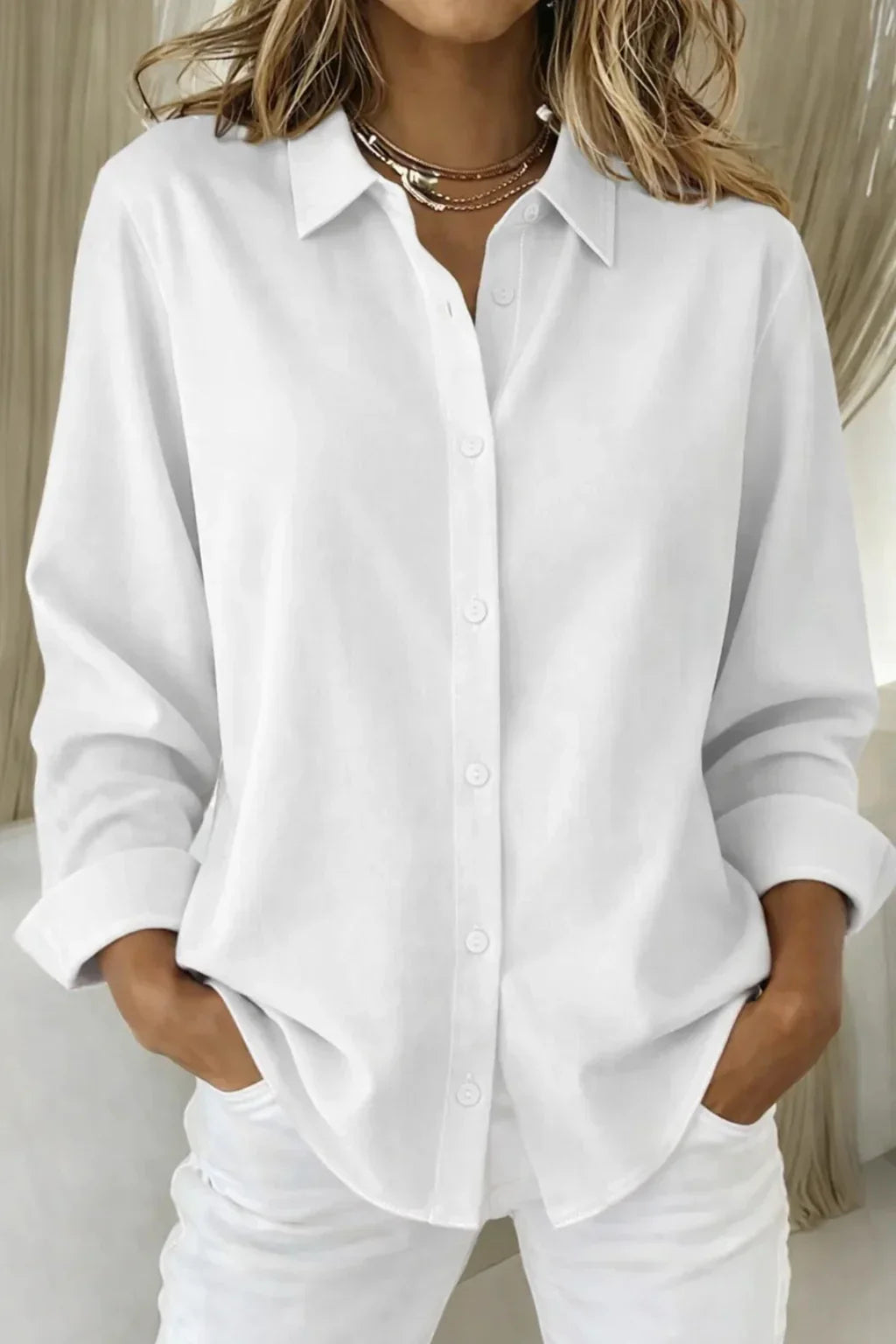 Charlotte | Women's Button Up Collared Shirt with Long Sleeves