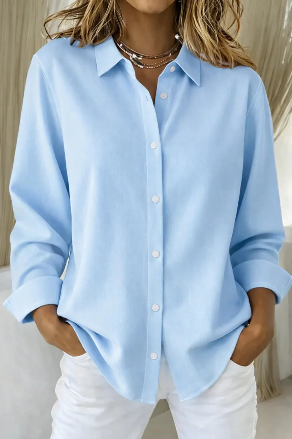 Charlotte | Women's Button Up Collared Shirt with Long Sleeves