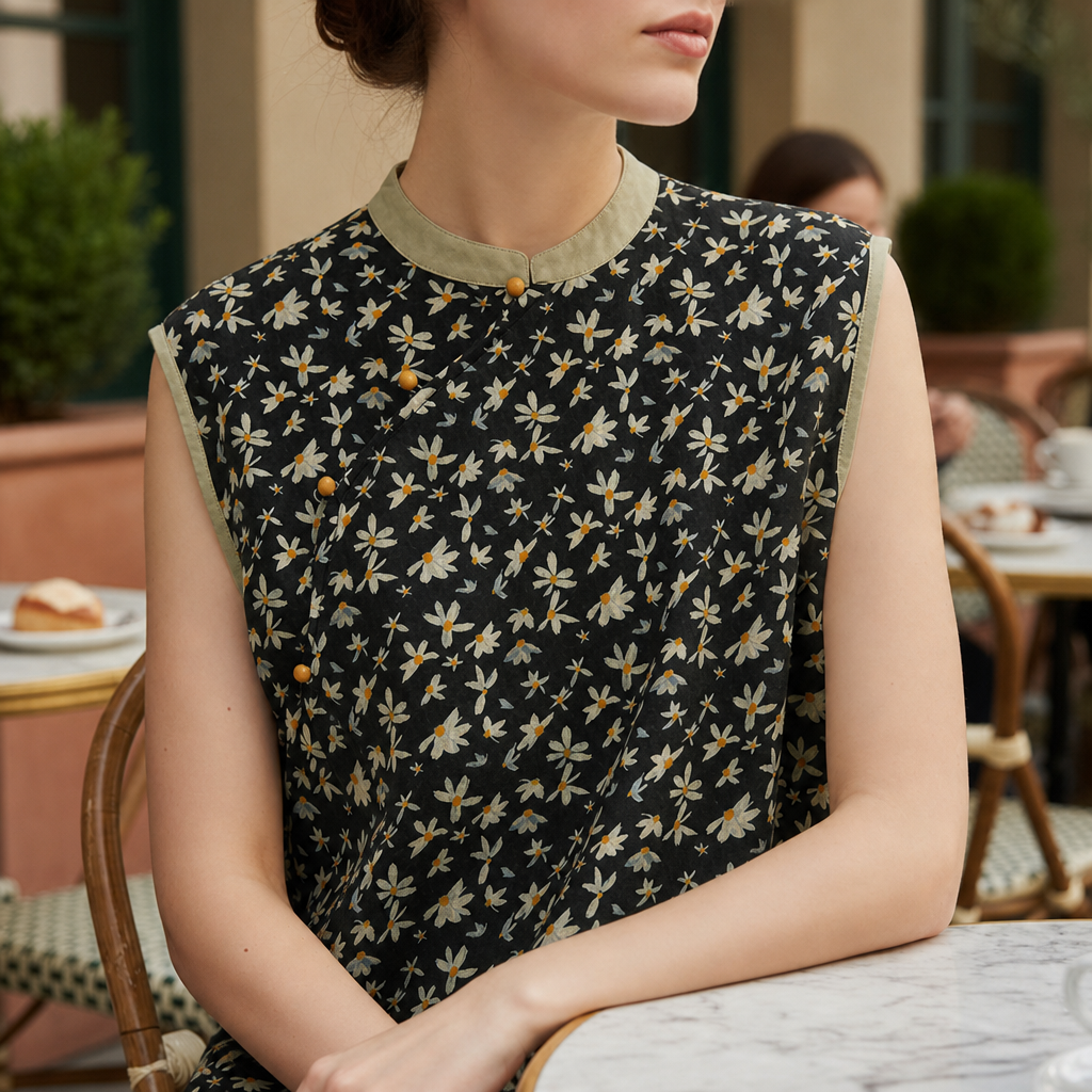 Chios Floral Linen Blouse
