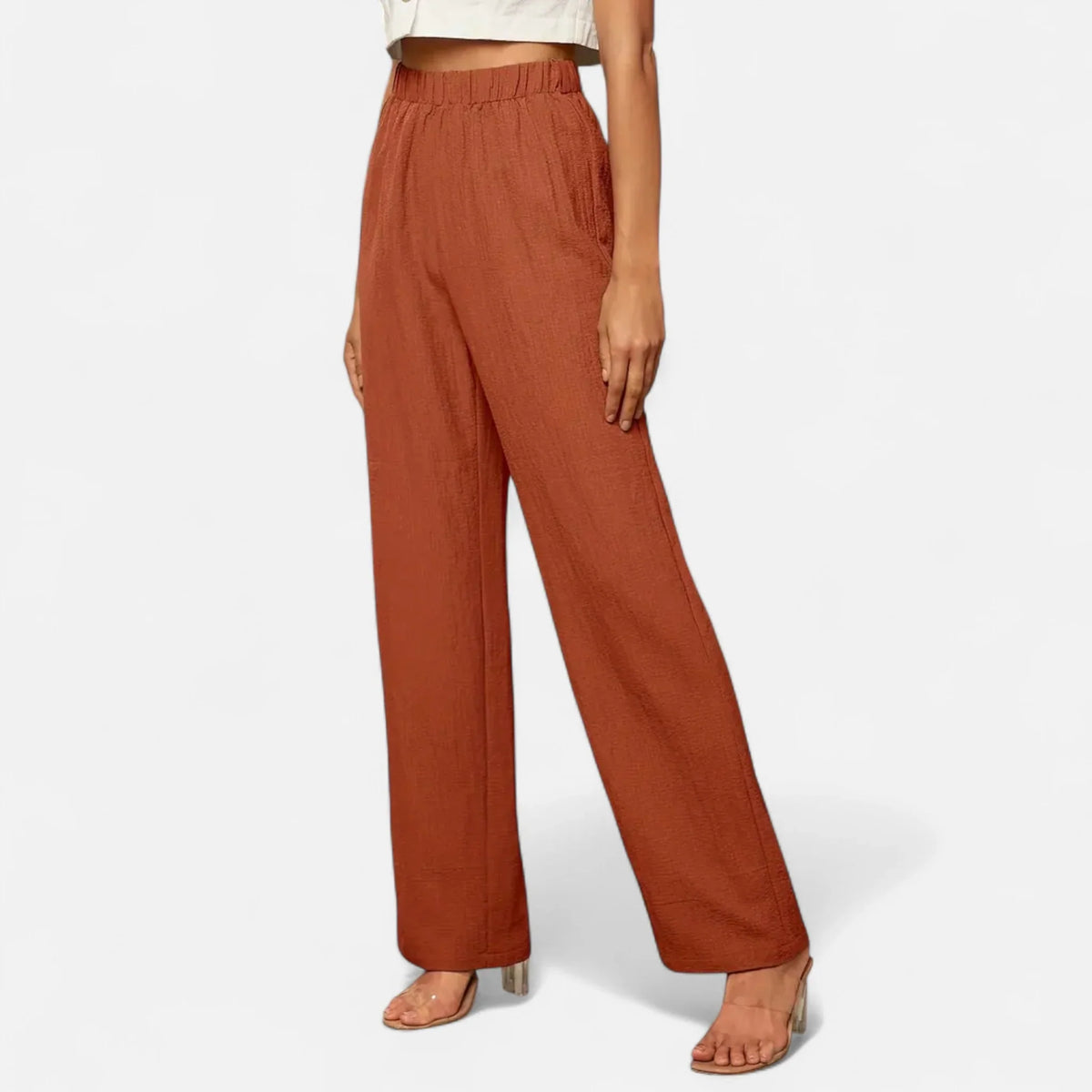 Chloe | Women's Baggy Wide Leg Pants with Elasticated Waist and Side Pockets
