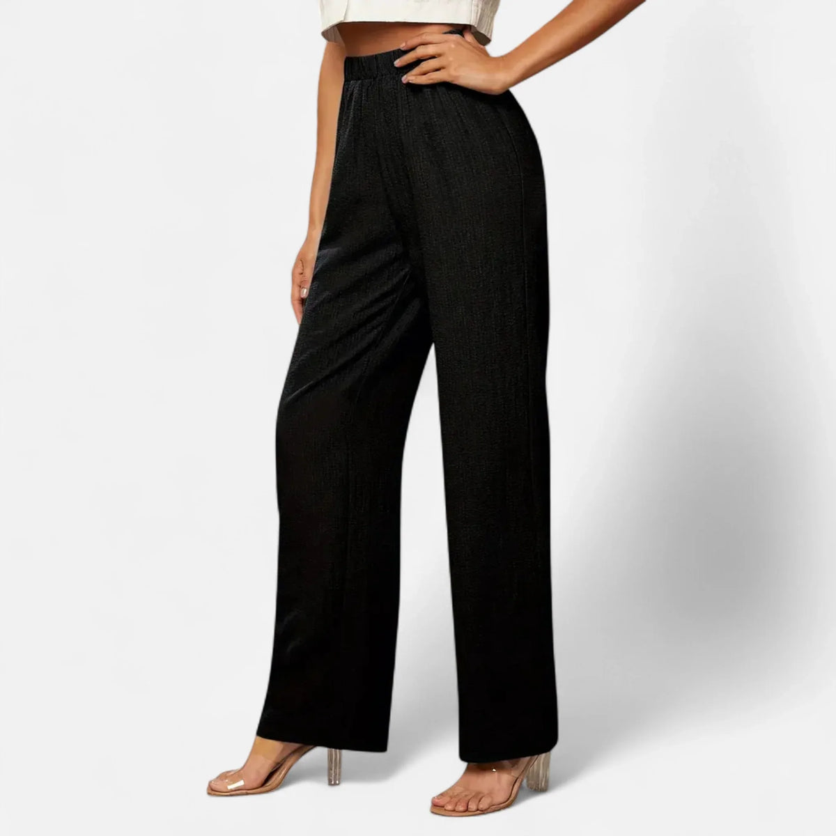 Chloe | Women's Baggy Wide Leg Pants with Elasticated Waist and Side Pockets