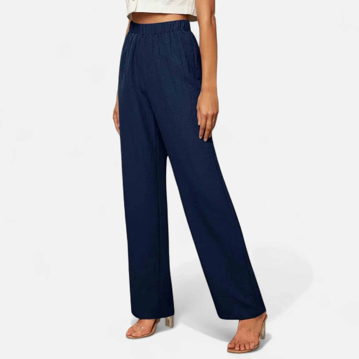 Chloe | Women's Baggy Wide Leg Pants with Elasticated Waist and Side Pockets