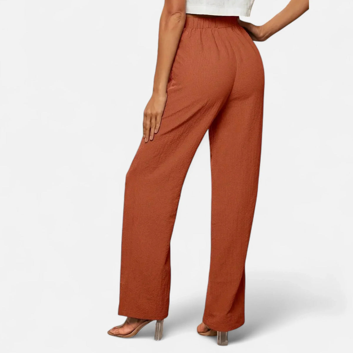 Chloe | Women's Baggy Wide Leg Pants with Elasticated Waist and Side Pockets