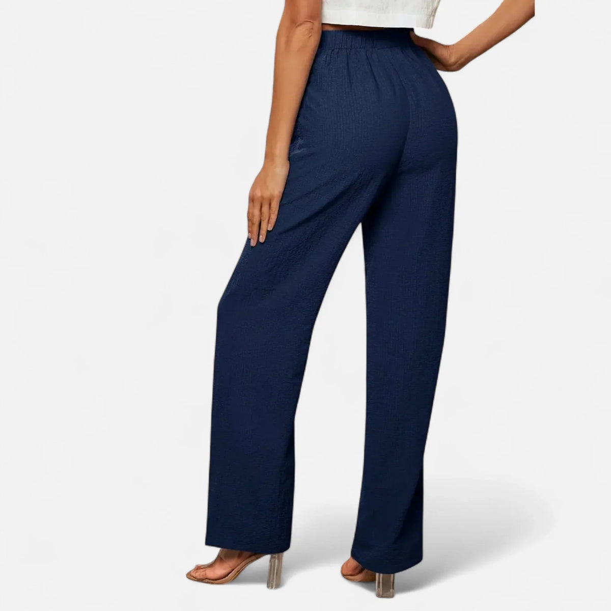 Chloe | Women's Baggy Wide Leg Pants with Elasticated Waist and Side Pockets