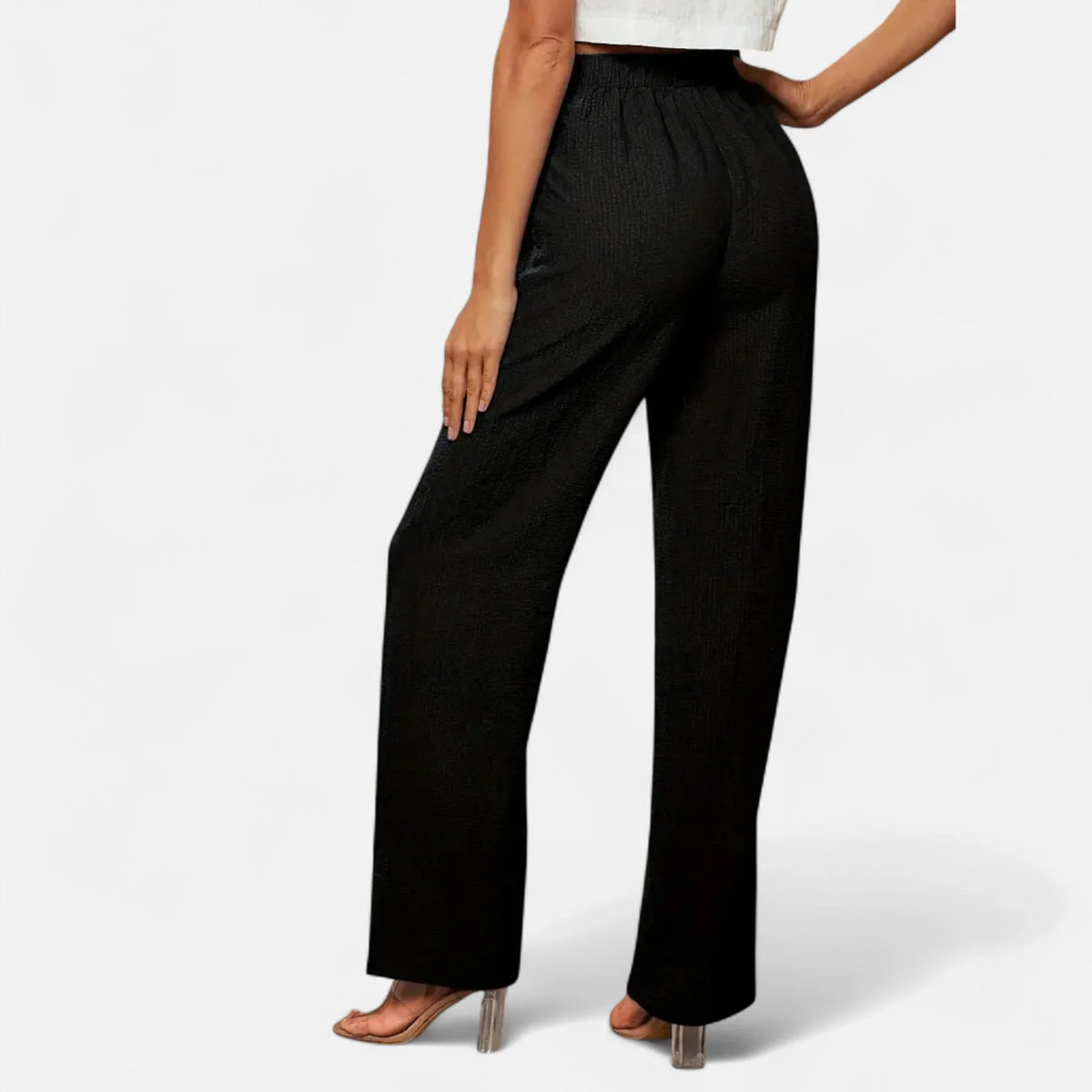 Chloe | Women's Baggy Wide Leg Pants with Elasticated Waist and Side Pockets