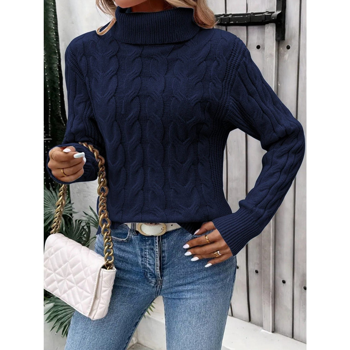Cinderella | Cable Knit Turtleneck Sweater for Women