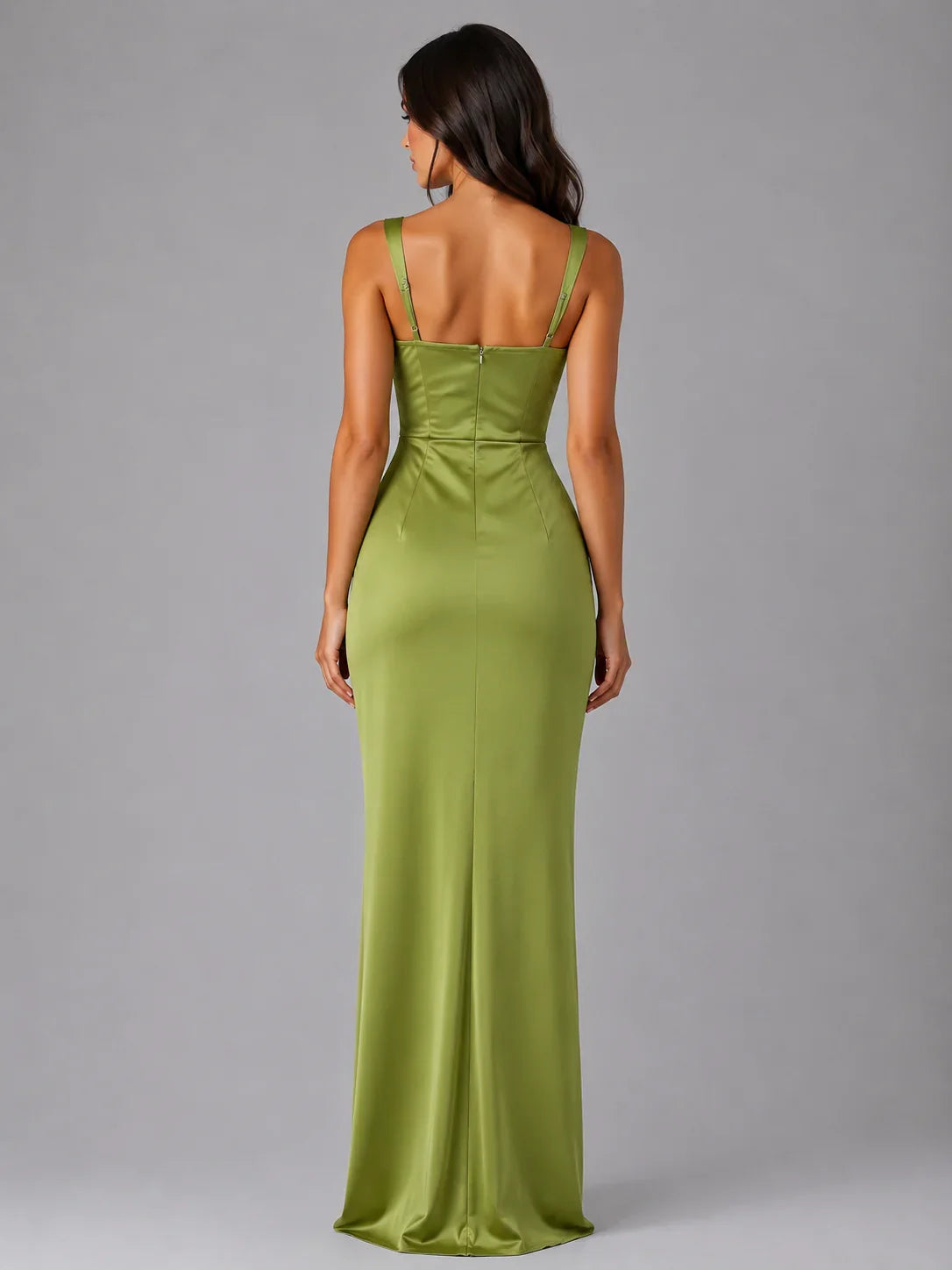 Clarissa | Square Neck Formal Occasion Maxi Dress with Ruched Waist