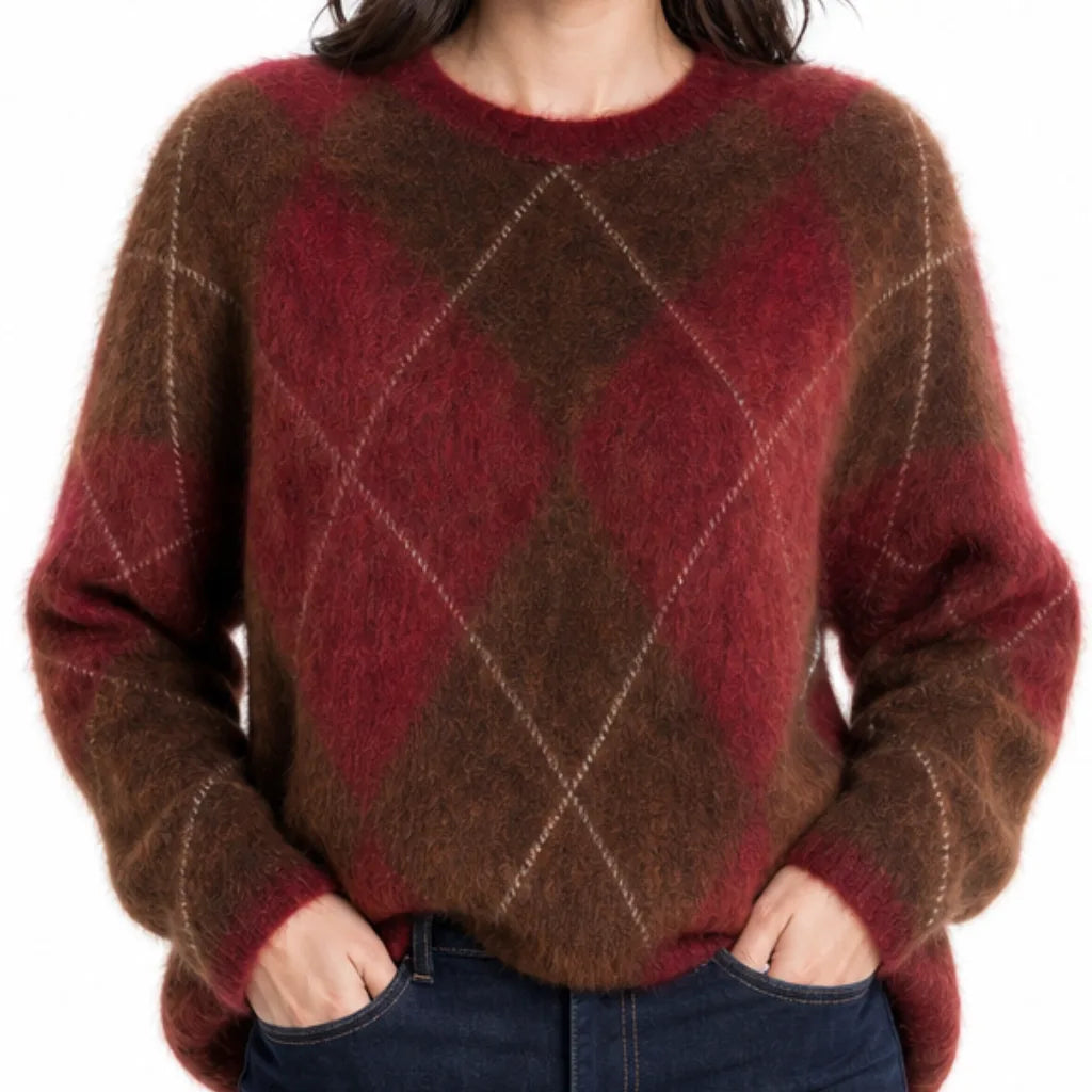 Clementine | Women's Diamond Argyle Knit Sweater