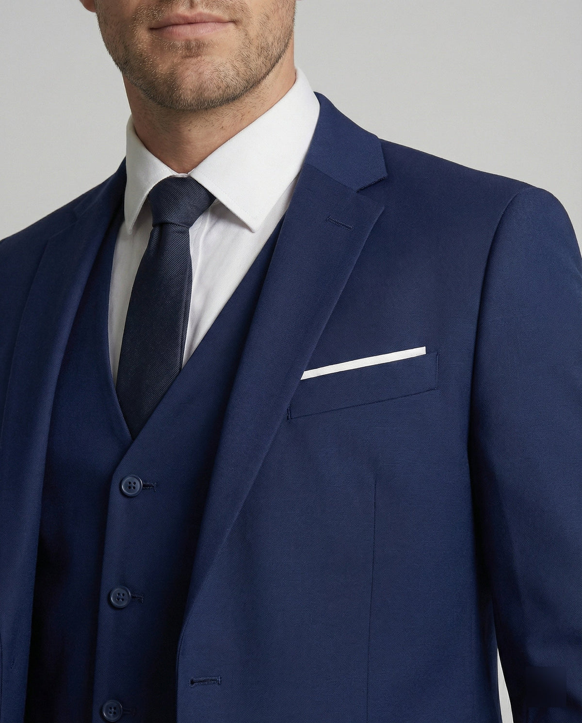 Men's Three-Piece Suit Set, Notched Lapels, Long Sleeves