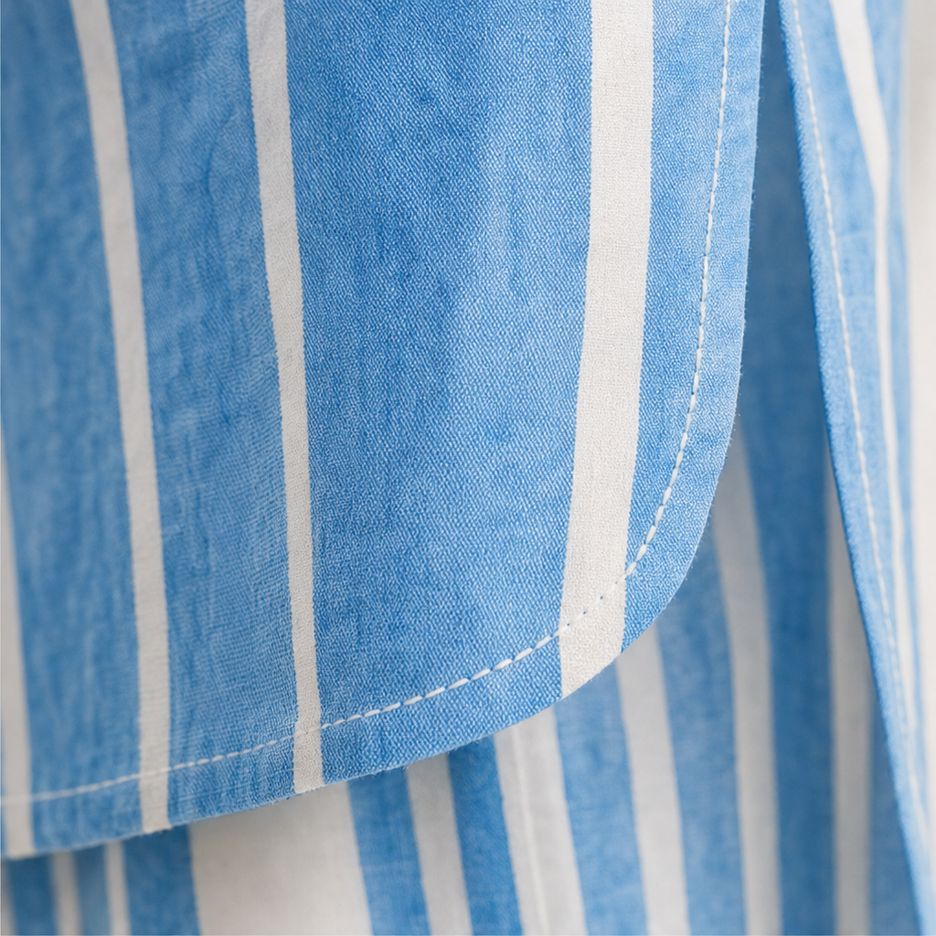 Set & Sway – Striped Longline Shirt And Wide-Leg Pants Set