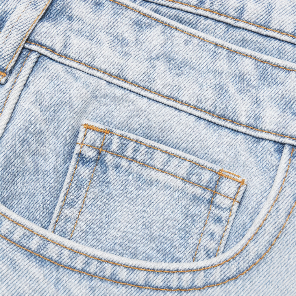 Overlaya – Asymmetric Overlap Waist Wide-Leg Jeans