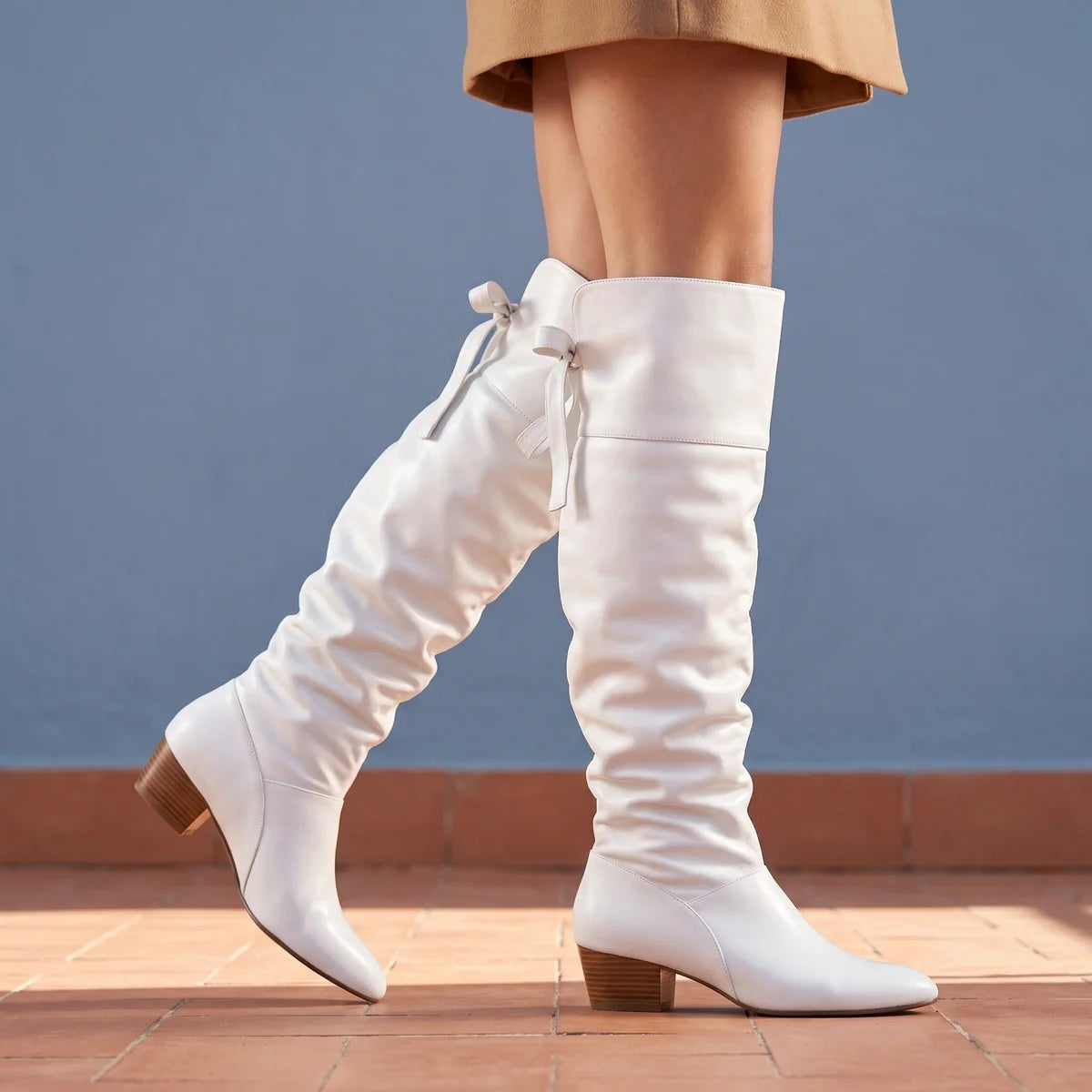Clotilde Slouchy Leather Knee High Boots