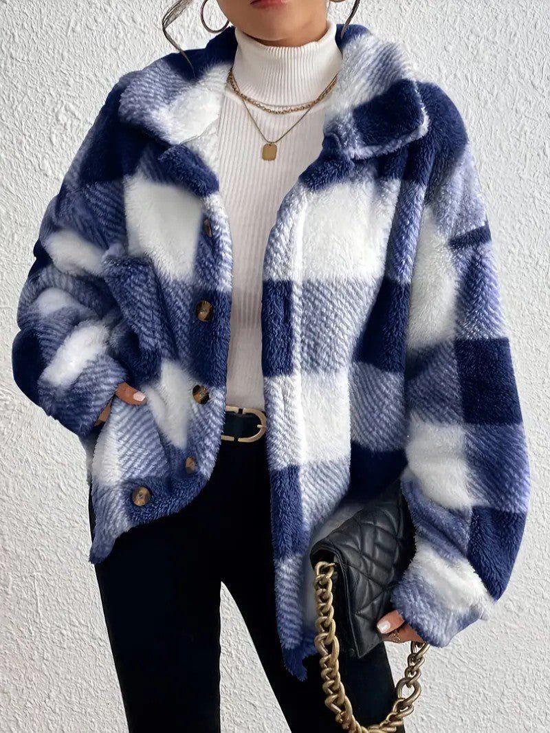Coco | Plaid Winter Jacket with Button-Up for Women