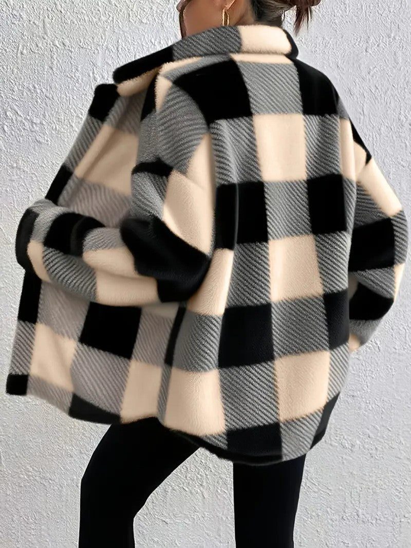 Coco | Plaid Winter Jacket with Button-Up for Women