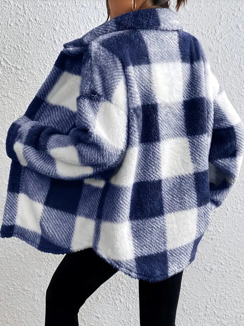 Coco | Plaid Winter Jacket with Button-Up for Women