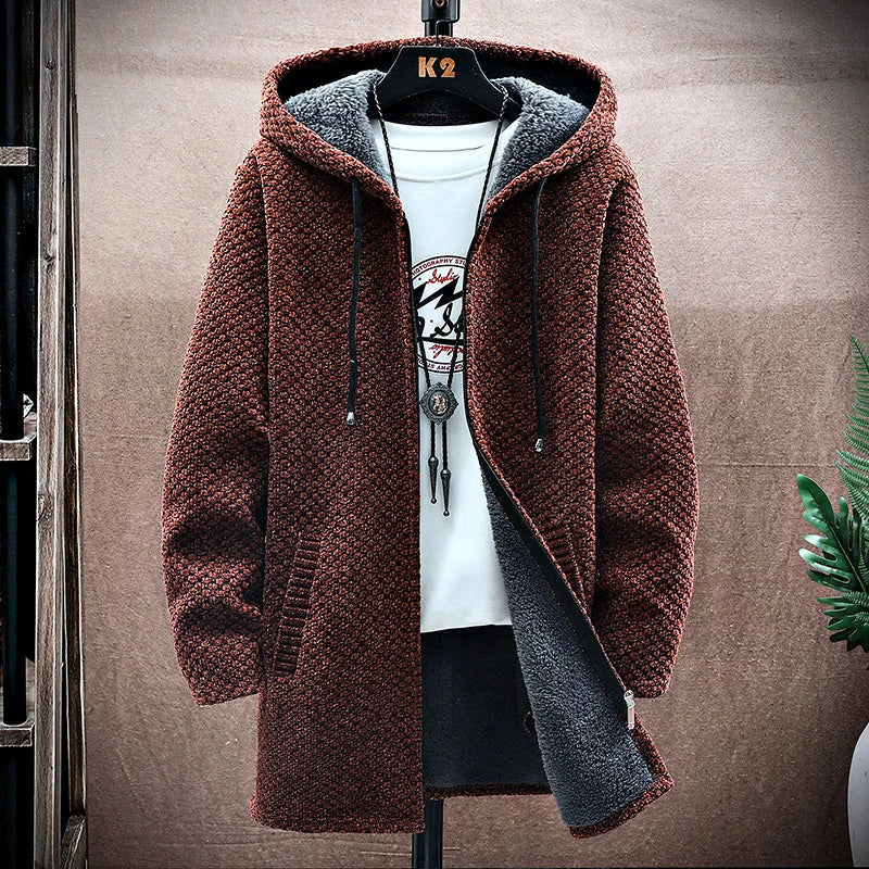 Seth | Mens Wool Cashmere Blend Hooded Jacket | Fleece-Lined, Deep Pockets | White, Green, Black and More XS-XXL