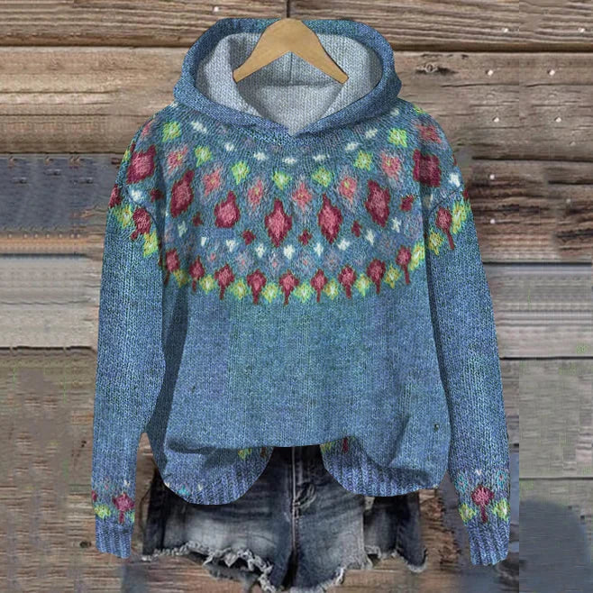 Women's fair isle knit hoodie