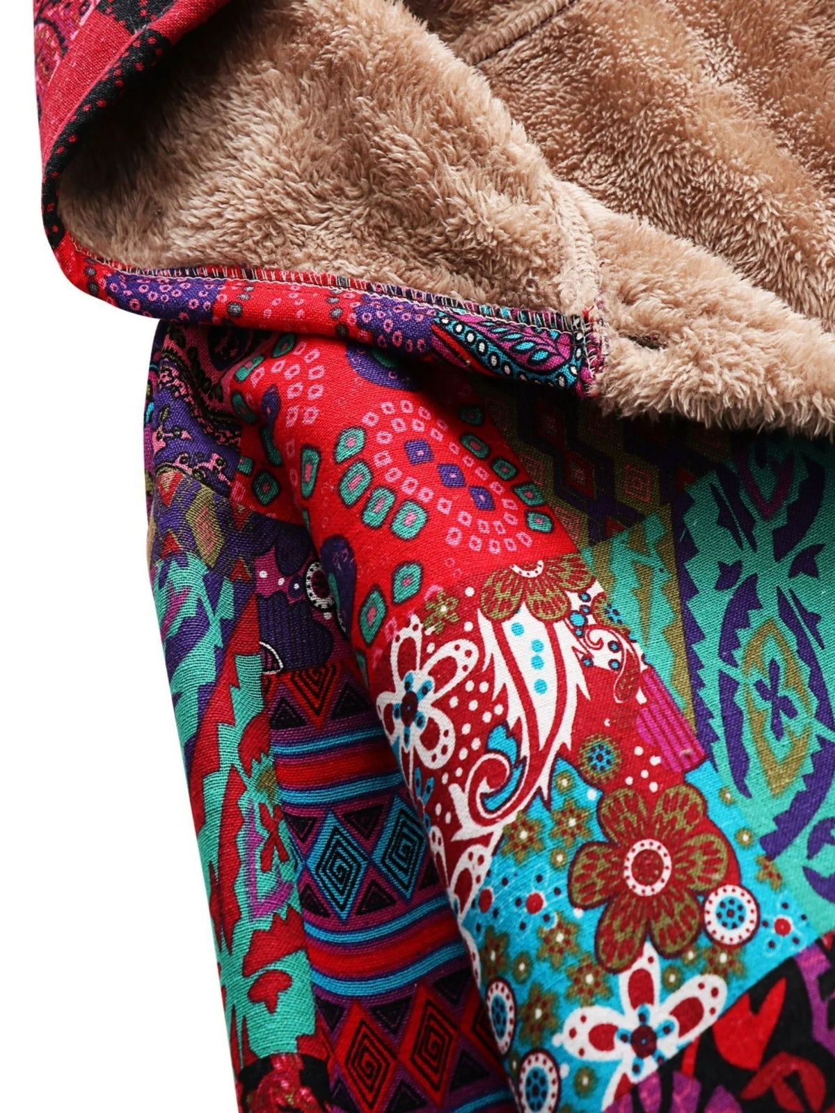 Women's button-front hooded parka with sherpa lining