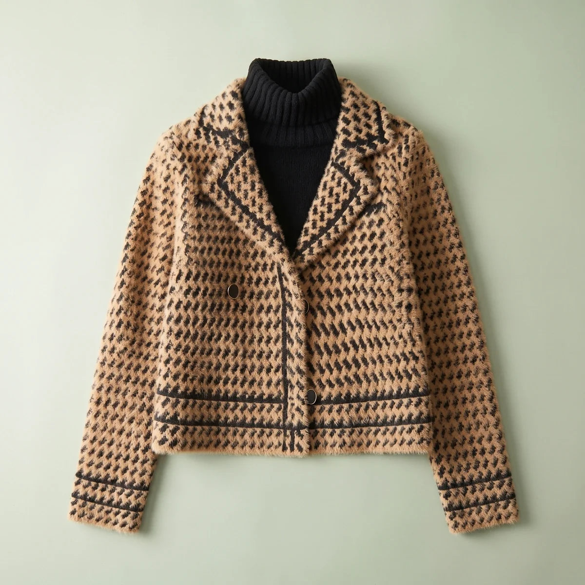 Cordelia Houndstooth Knit Jacket