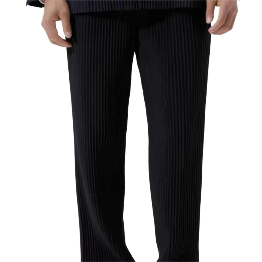 Women's pants with vertical pleats