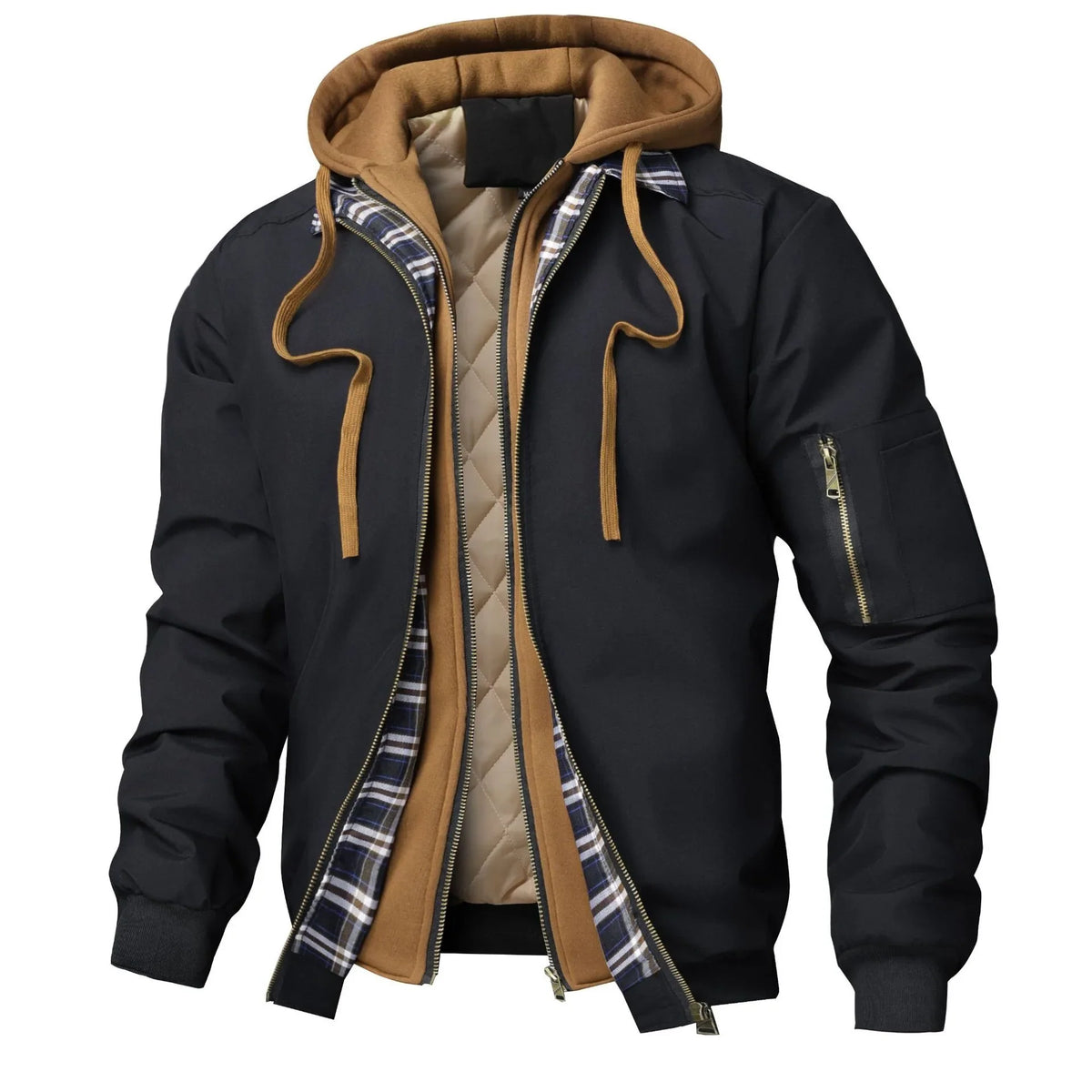 Cranston | Men's Quilted Hooded Bomber Jacket