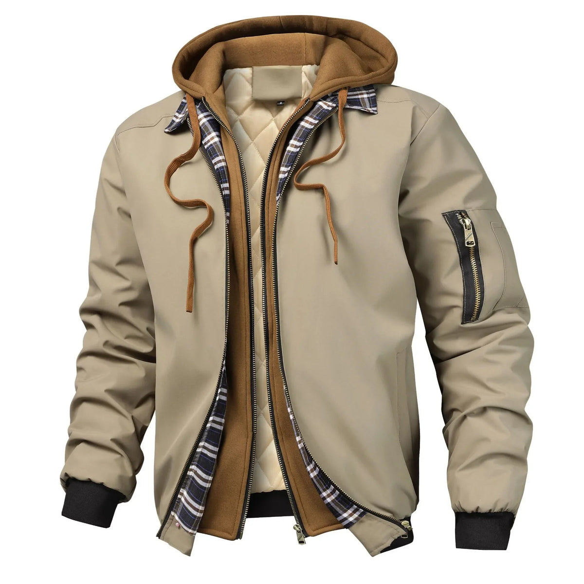 Cranston | Men's Quilted Hooded Bomber Jacket