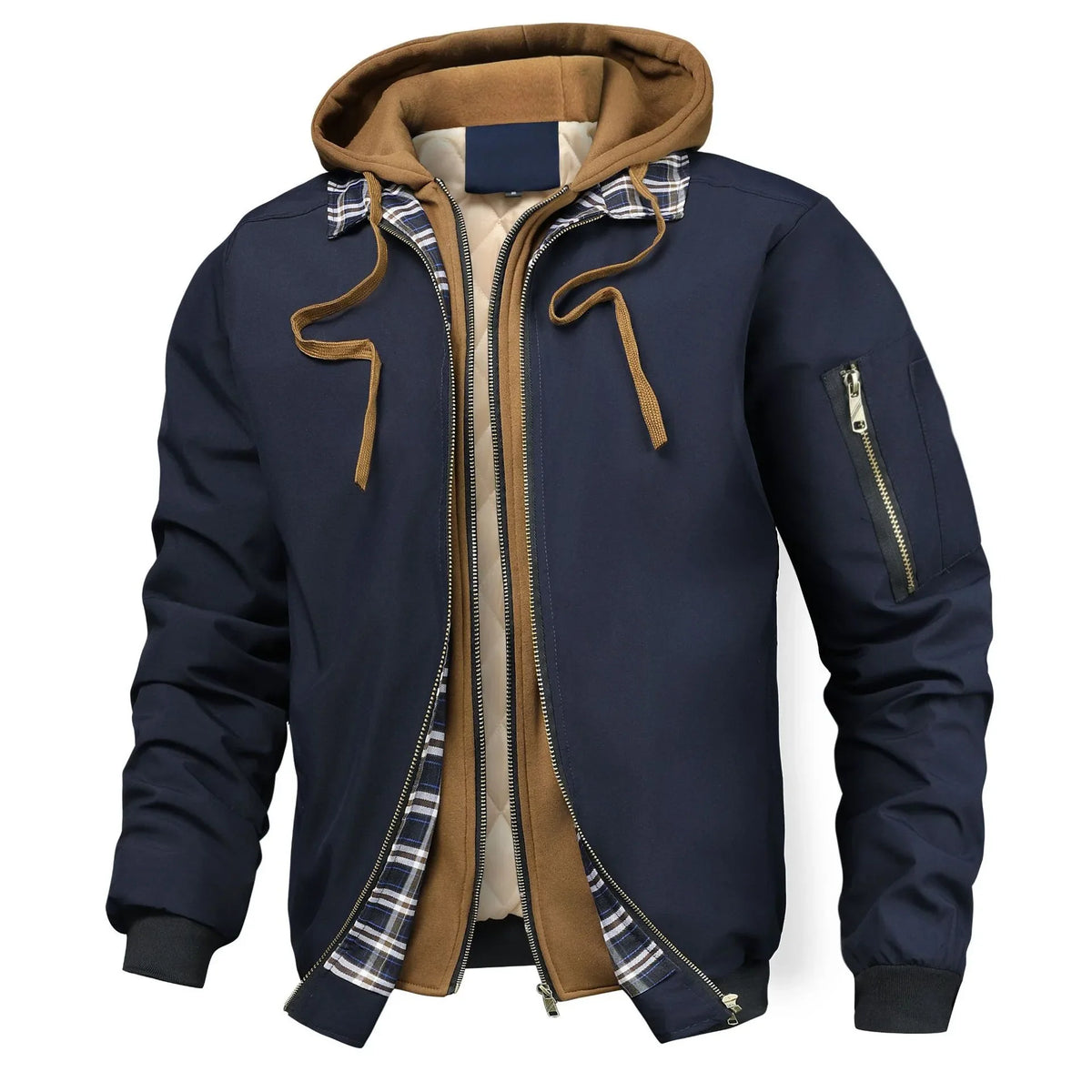 Cranston | Men's Quilted Hooded Bomber Jacket