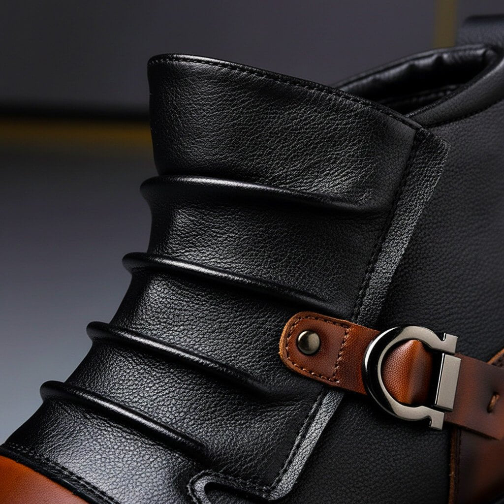 Willson | Mens Italian Leather Boots with Metal Hardware | Cushioned Insoles, Grip Sole | Cognac, Oak Brown US 6-14.5