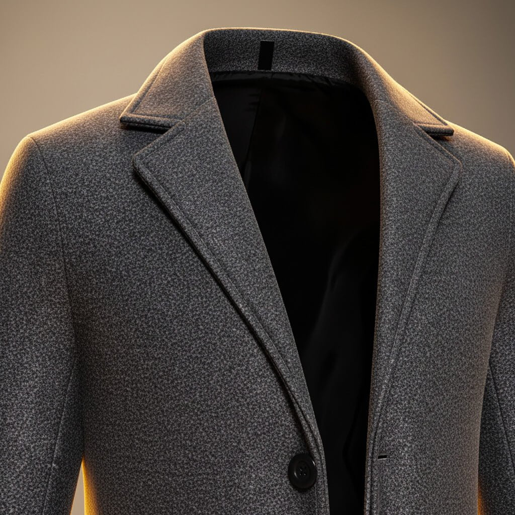 Aston | Mens Peruvian Cotton Coat, Three-Button Closure | Sharp Lapel, Lined | Gray, Cream, Khaki and More XS-4XL