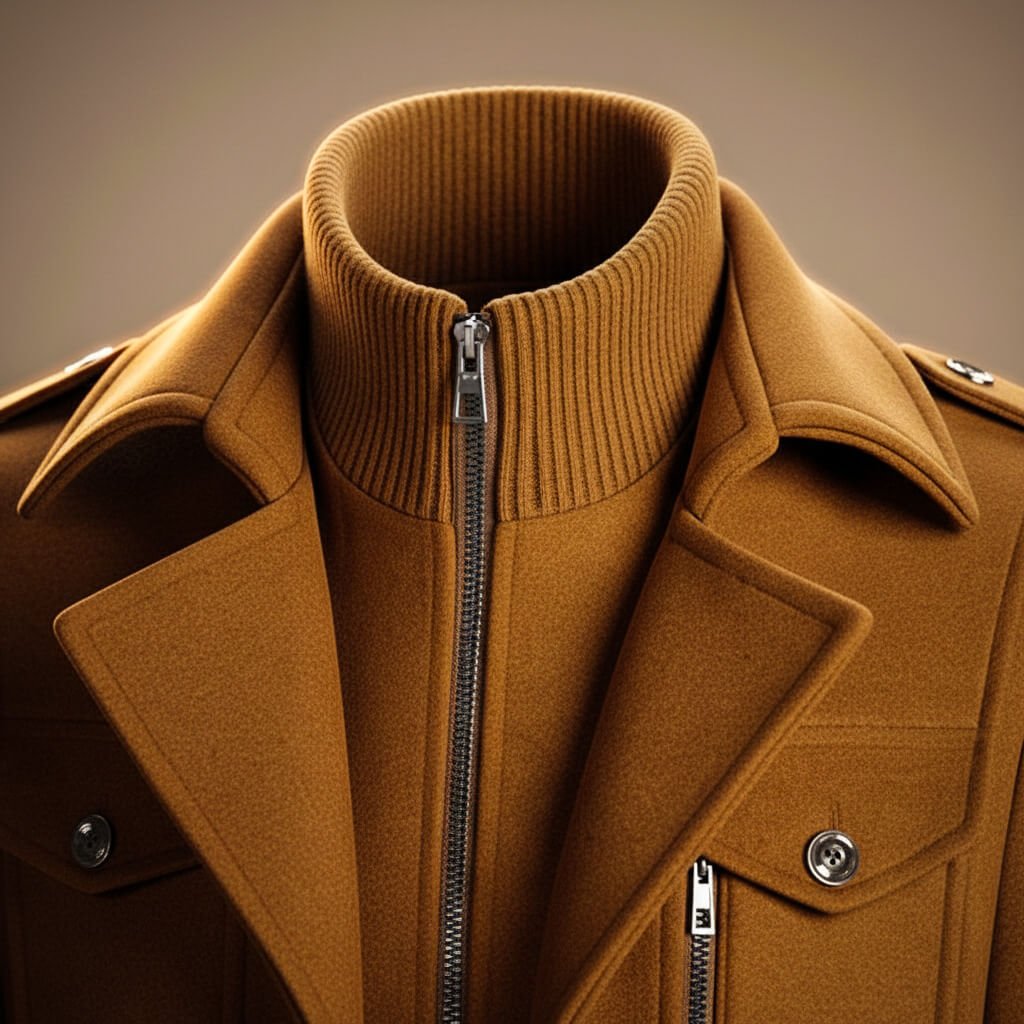 Marco | Mens Virgin Wool Blend Coat | Structured Collar, Chest Pocket, Warm yet Breathable | Brown, Navy and More XS-4XL
