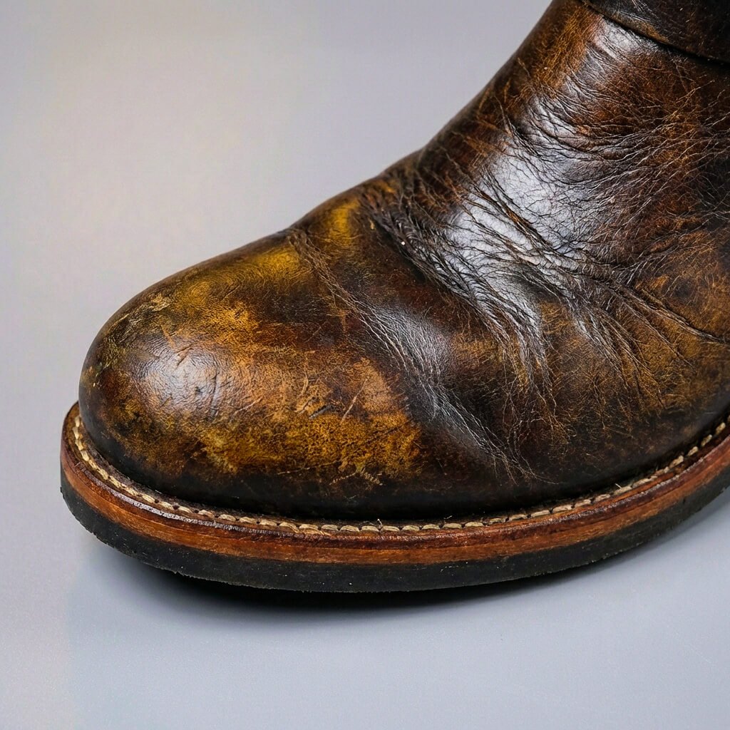 Sullivan | Mens Aged Leather Retro Boots with Buckles | Cushioned Insoles, Grip Sole | Brown, Burgundy and More US 6-14.5