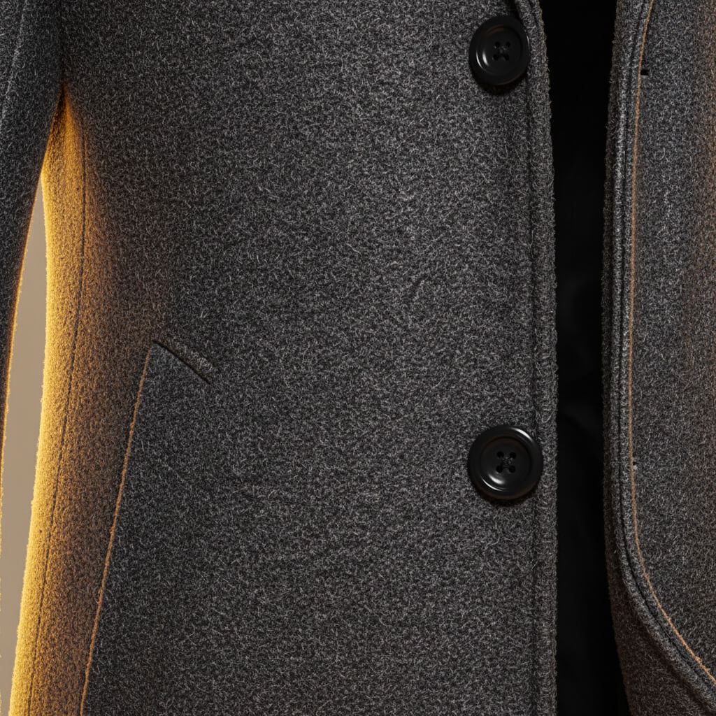Aston | Mens Peruvian Cotton Coat, Three-Button Closure | Sharp Lapel, Lined | Gray, Cream, Khaki and More XS-4XL