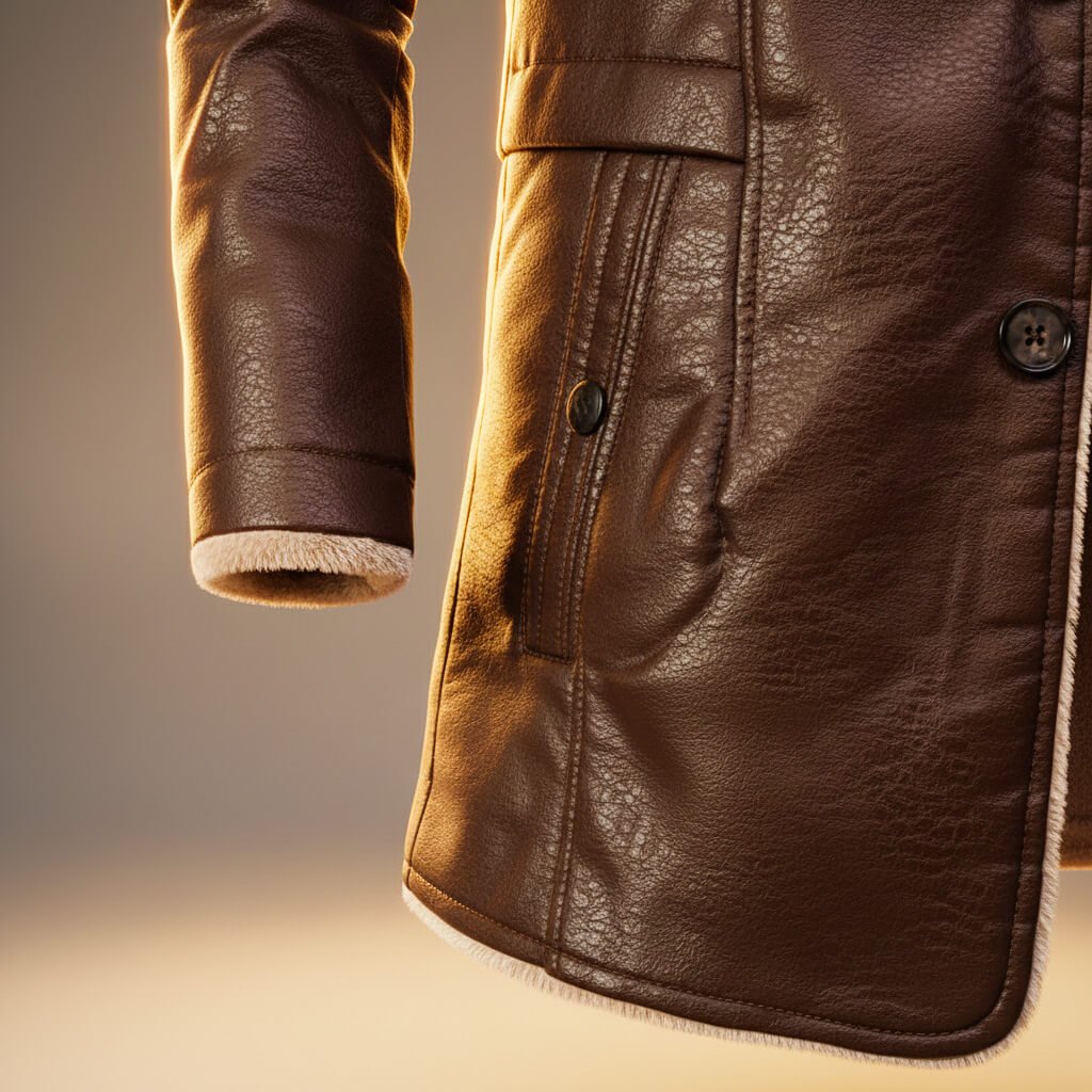 Marshall | Mens Leather Coat with Shearling Lining | Natural Grain Leather, Fully Lined | Oak Brown, Obsidian Black XS-4XL