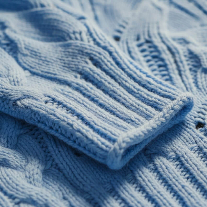 Nora | Womens Merino Wool Blend Patterned Knit Sweater | Hand-Knit, Machine Washable | Baby Blue, Cream and More XS-XL