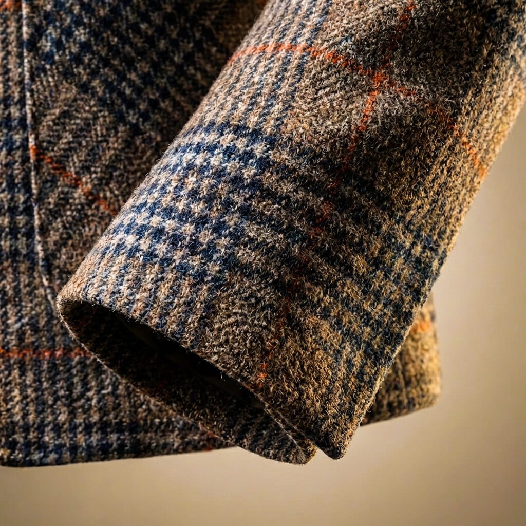 Kristopher | Mens Houndstooth Wool Blend Blazer | Notch Lapels, Two-Button, Multi-Pocket | Brown or Gray XS-2XL