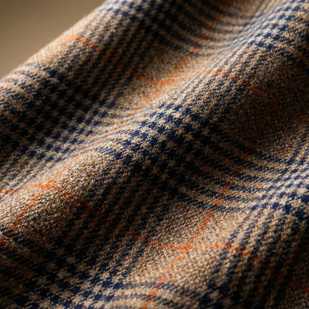 Kristopher | Mens Houndstooth Wool Blend Blazer | Notch Lapels, Two-Button, Multi-Pocket | Brown or Gray XS-2XL