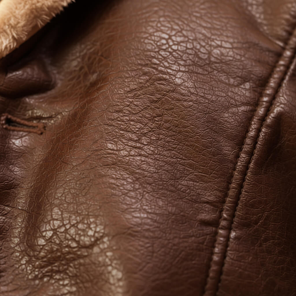 Marshall | Mens Leather Coat with Shearling Lining | Natural Grain Leather, Fully Lined | Oak Brown, Obsidian Black XS-4XL