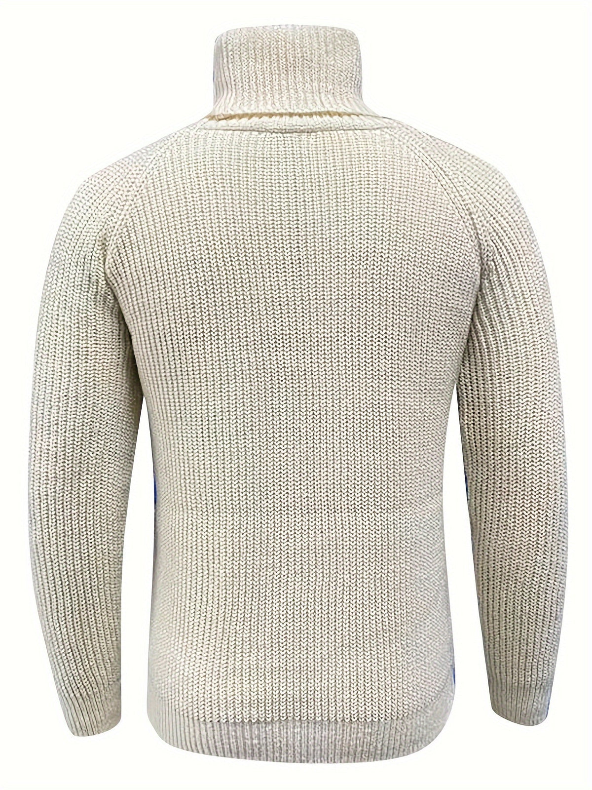 Alexander | Mens Warm Knit Sweater with Turtleneck — Classic Knit Design in Beige | Westmere