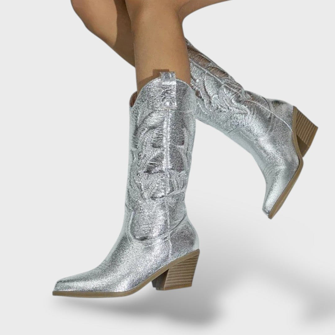 Women's Retro Embroidered Cowboy Boots