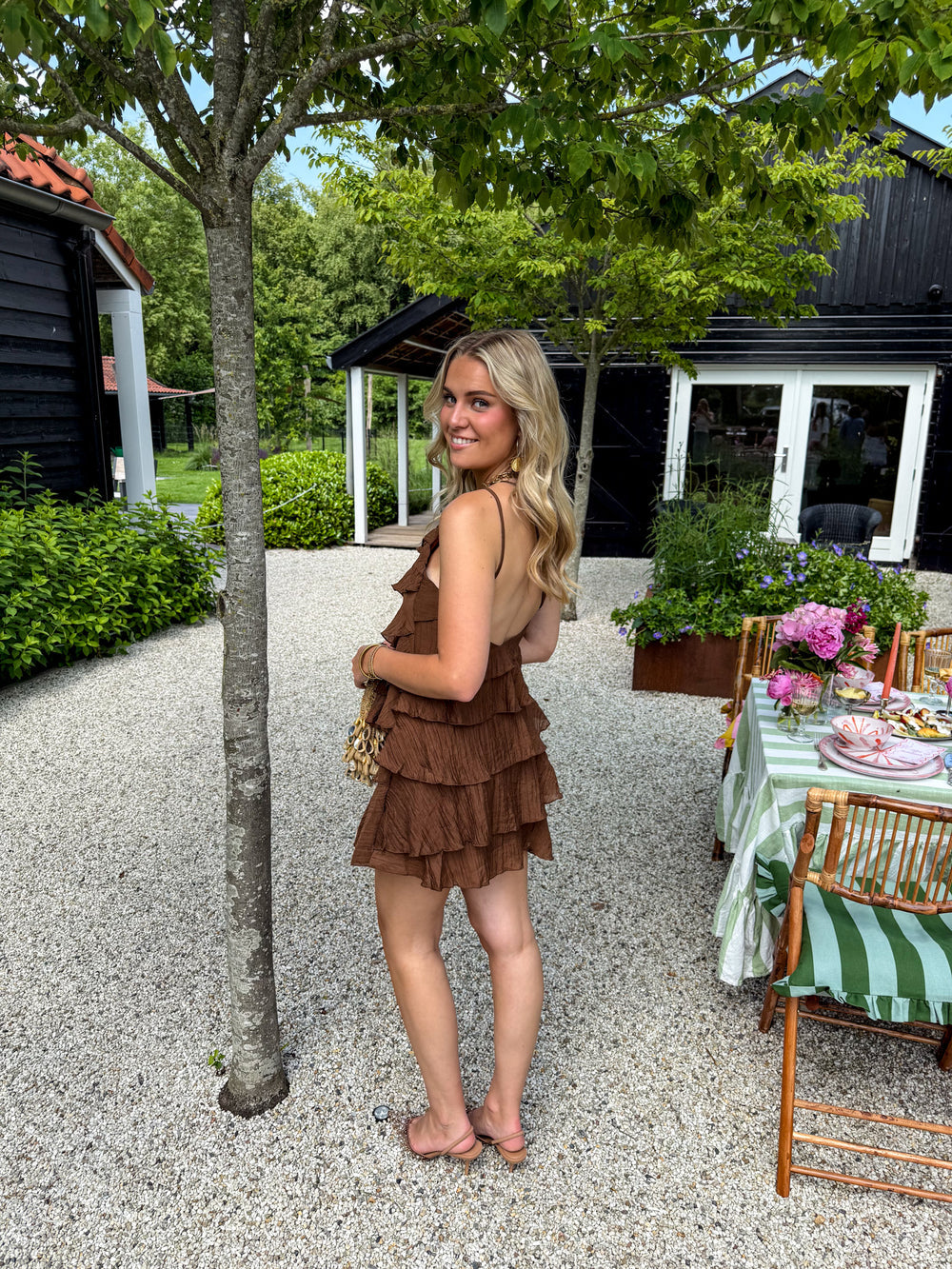 Women's One Shoulder Ruffle Mini Dress – Fitted Cocktail Party Dress