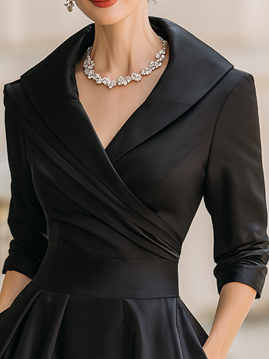 Leina - Midi Dress in Satin