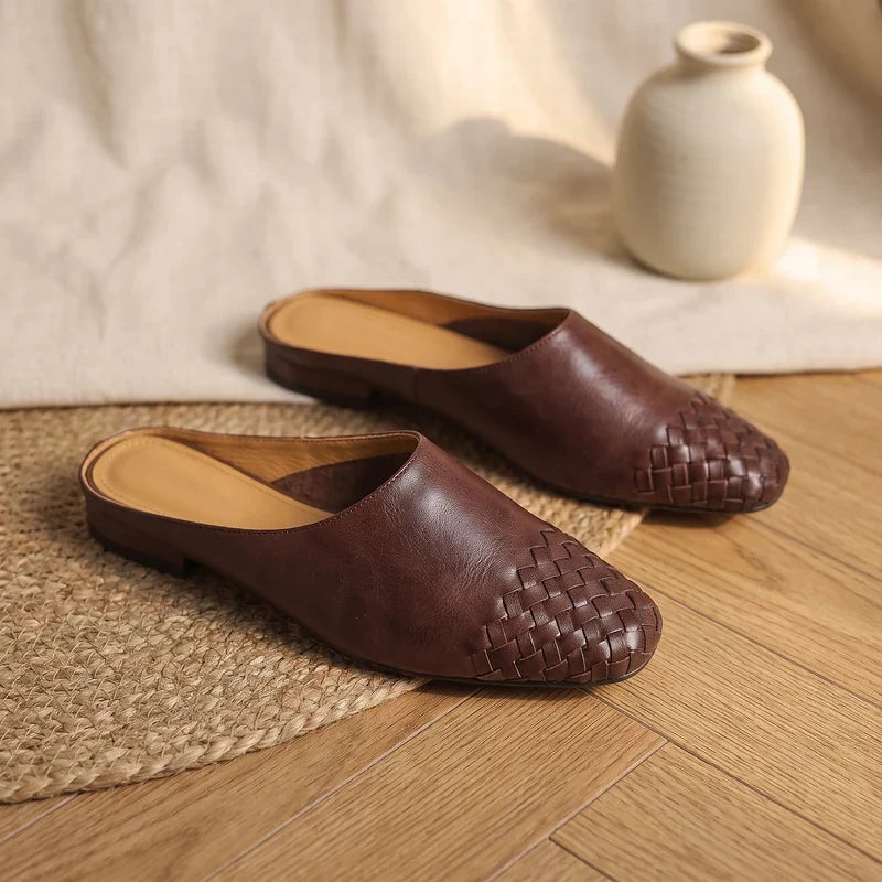 Tamara Woven Leather Mules