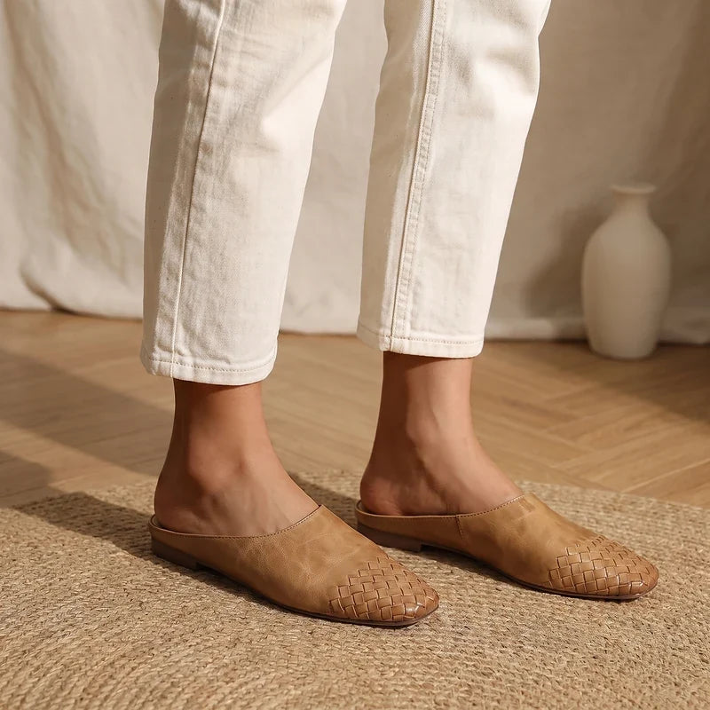 Tamara Woven Leather Mules