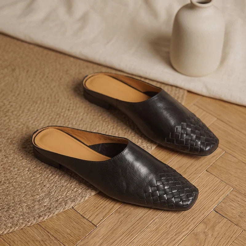 Tamara Woven Leather Mules