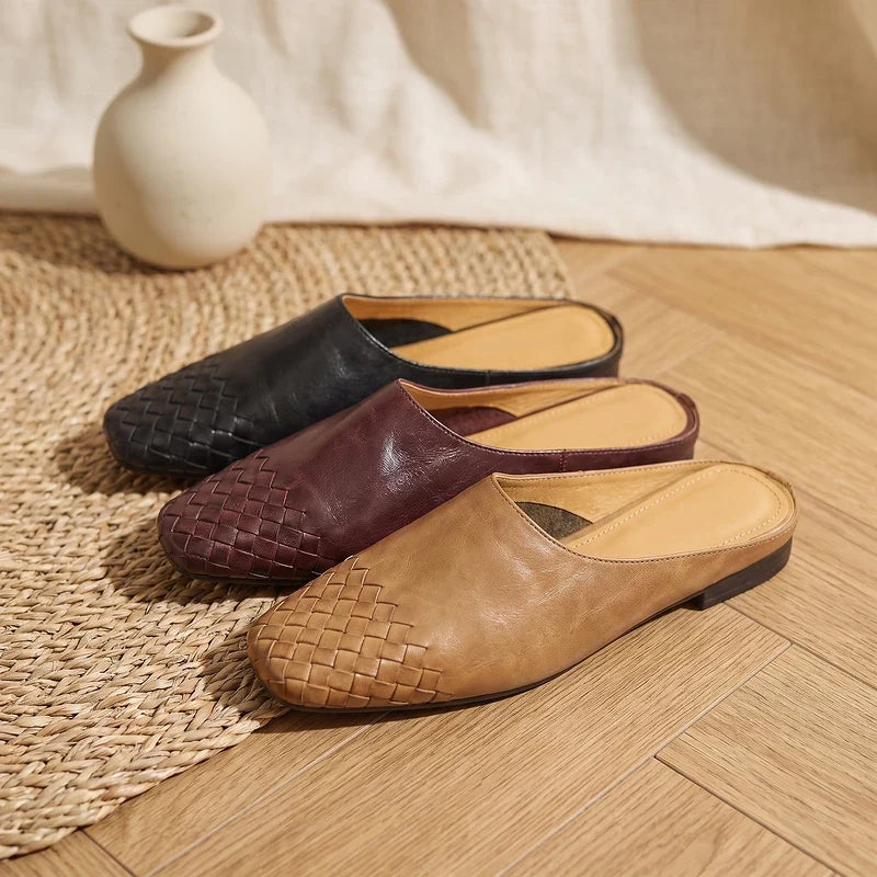 Tamara Woven Leather Mules