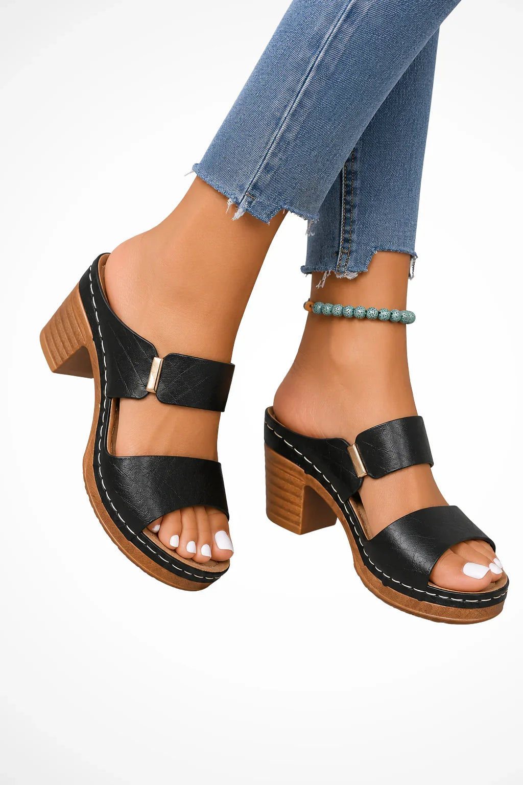 Danielle | Women's Orthopedic Block Heel Platform Sandals with Ankle Strap