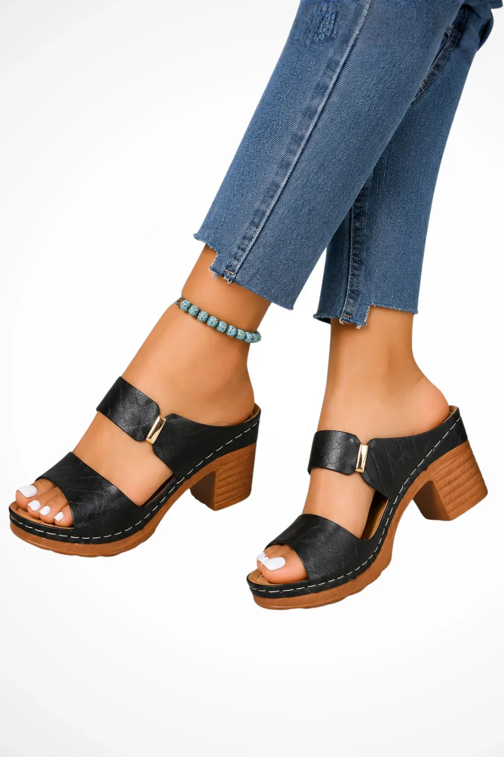 Danielle | Women's Orthopedic Block Heel Platform Sandals with Ankle Strap